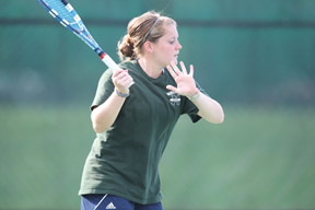 Sports Information photo: Freshman Katelyn Caniford has adjusted well to collegiate tennis.